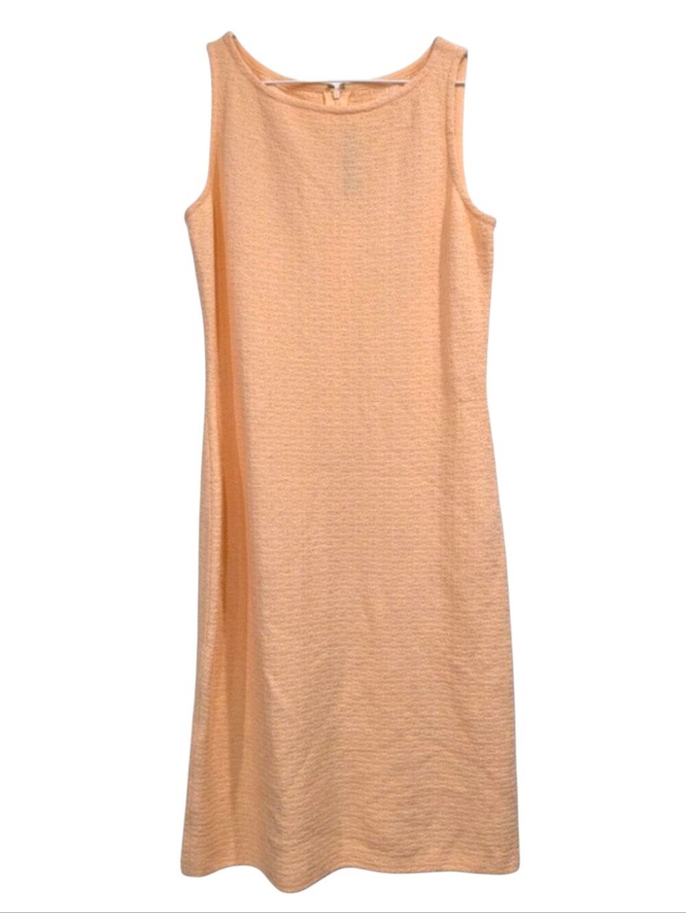 St. John Collection Sleeveless Piqué Textured Knit Sheath Dress Peach Size 8